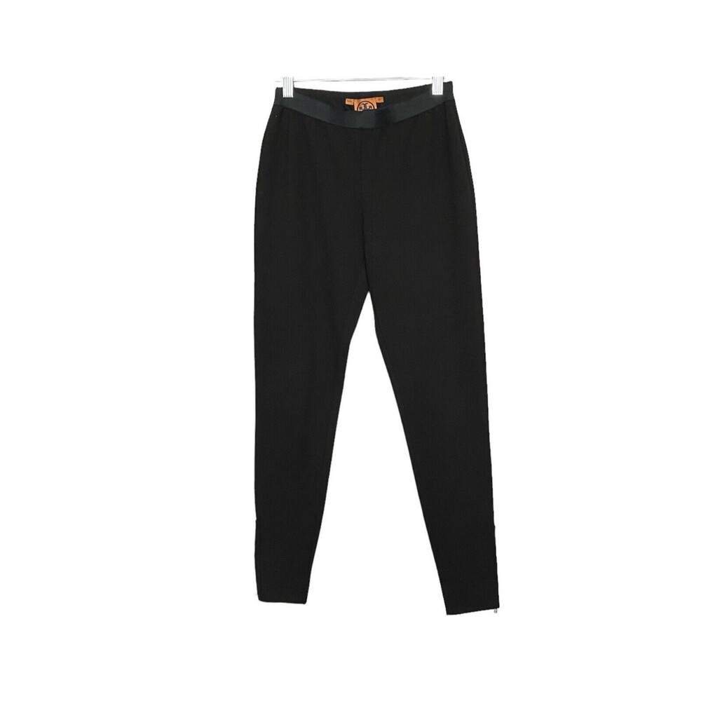 Tory Burch Womens‎ Elastic Waist Zipper Ankle Skinny Leg Trousers Black Size XS